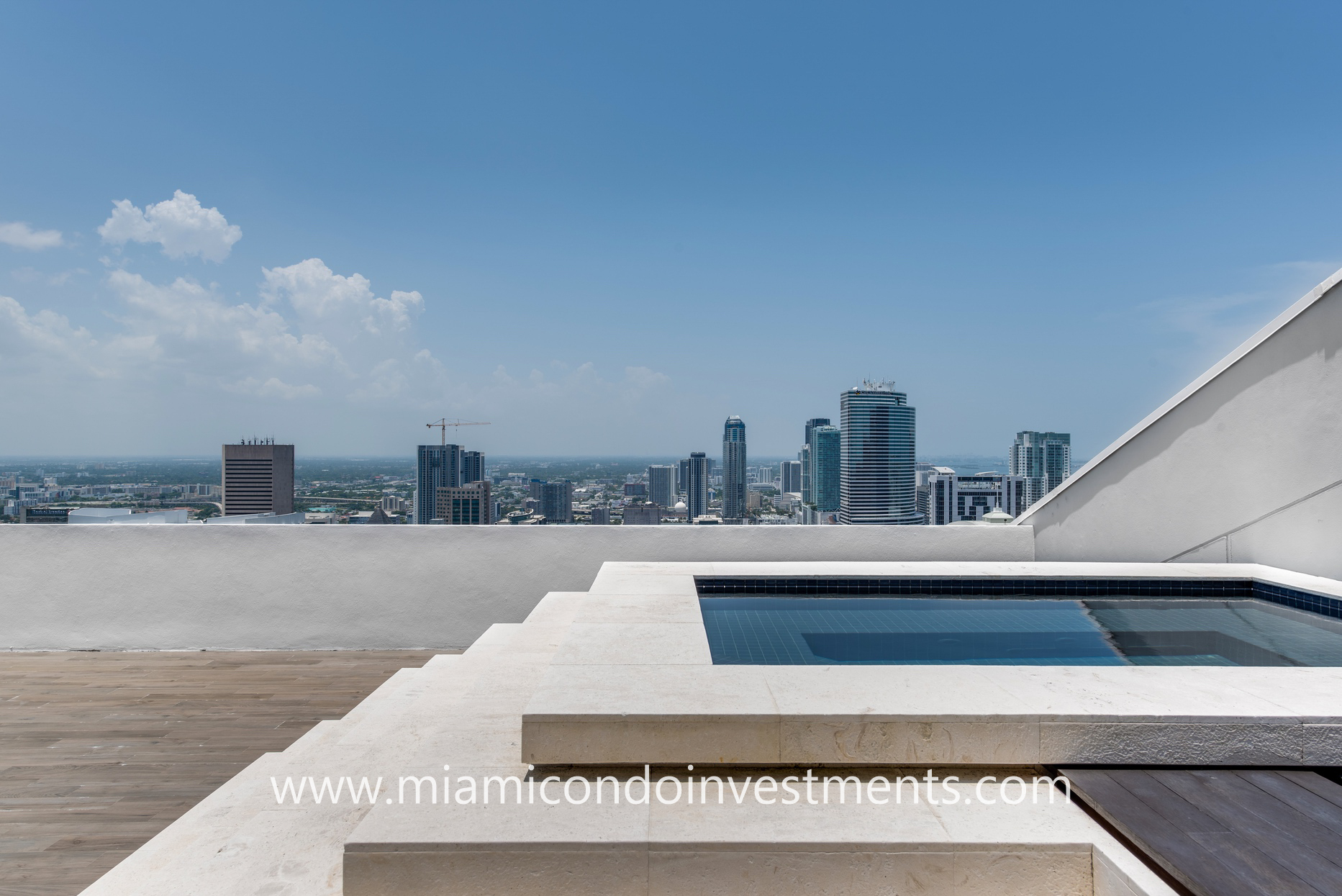 Miami skyline views from rooftop Jacuzzi