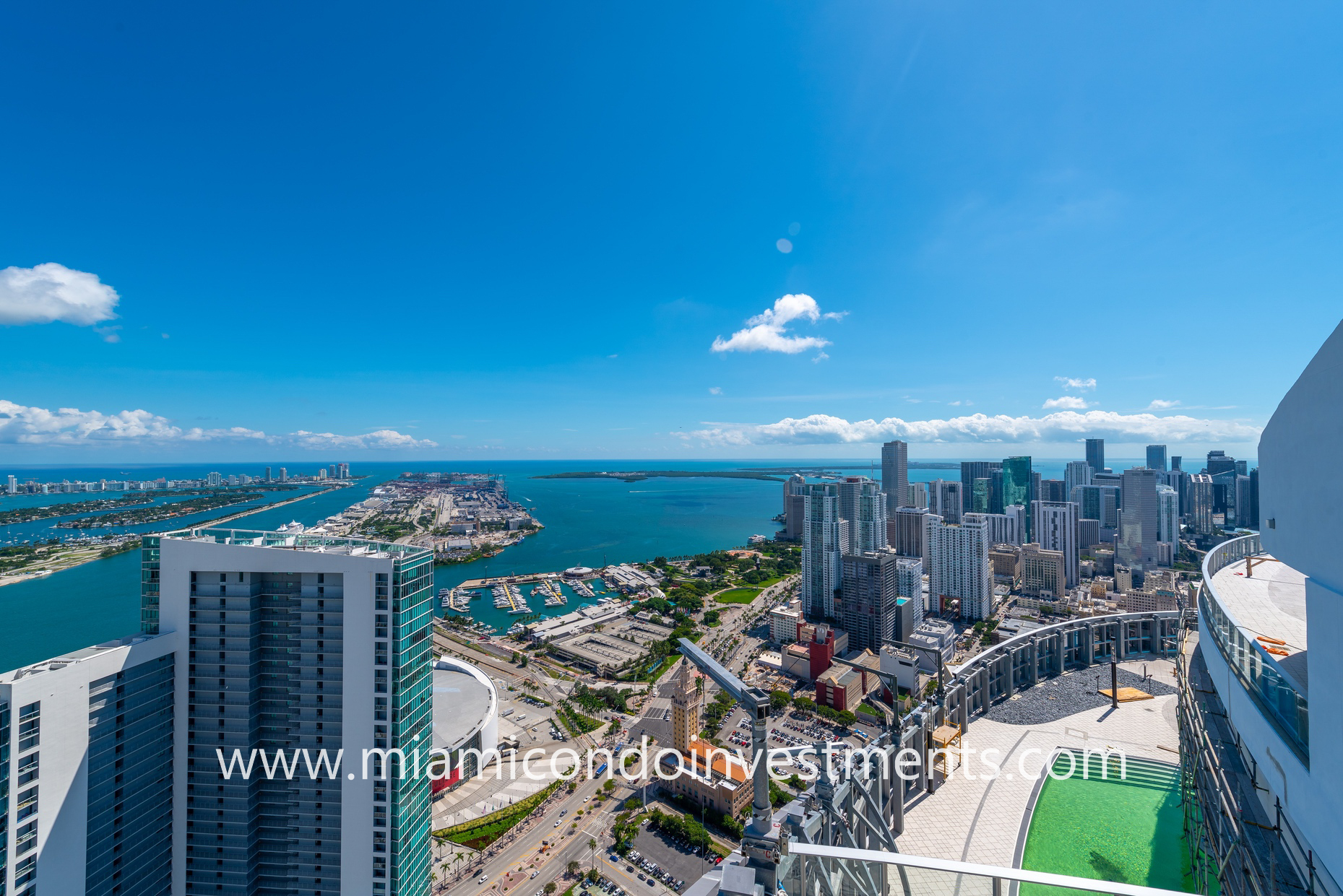 Views southeast from atop Paramount Miami Worldcenter