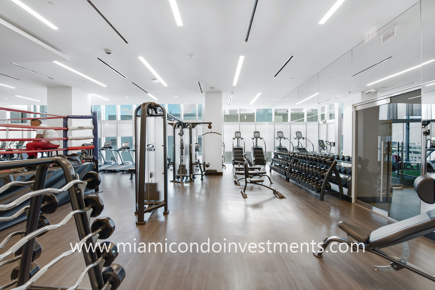 Paramount Miami fitness center and boxing ring