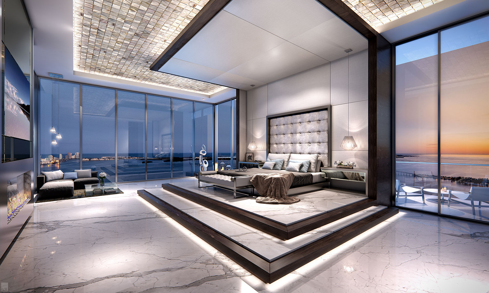 Echo Brickell penthouse master bedroom