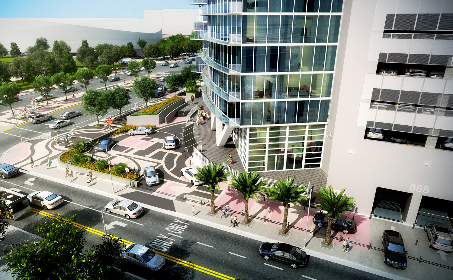 Marina Blue valet area renovation rendering