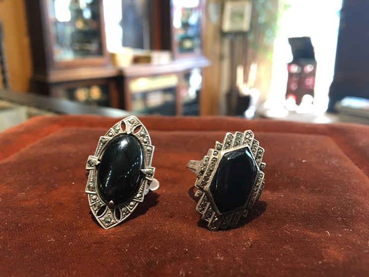 Antique art deco rings at Five Golden Rings in Sunset Place sell for between $85 to $100 and last forever.