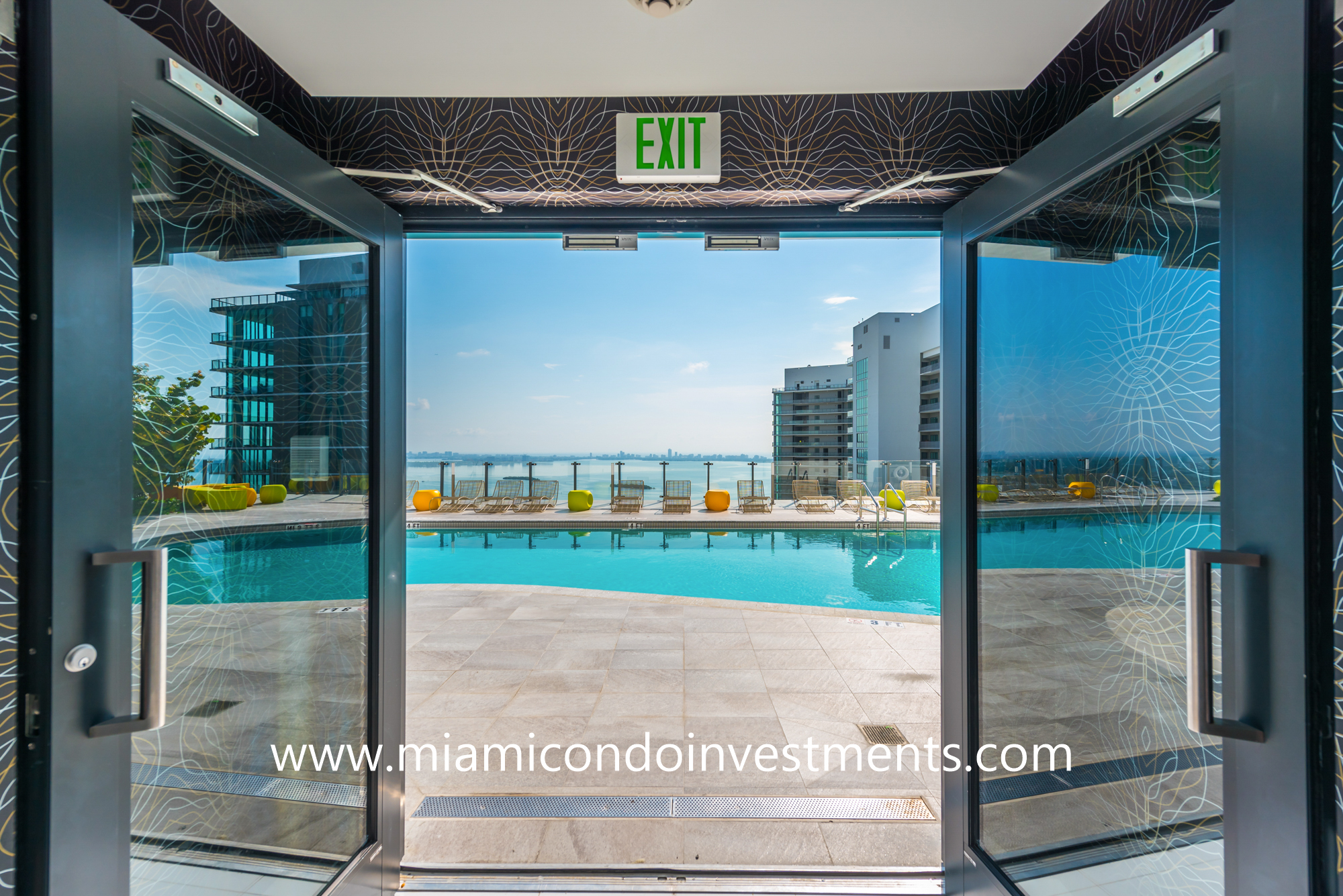 entrance to rooftop pool deck