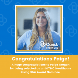 Paige Grogan, de Carisk Partners, seleccionada como nominada al premio HITMC Healthcare Rising Star